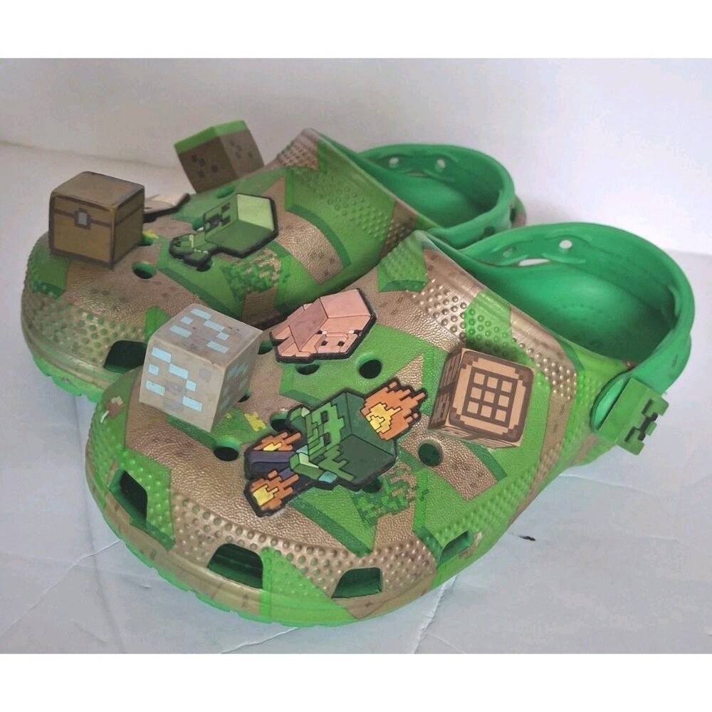 Minecraft Kids' Crocs Size Kids C12 Slides LIMITED EDITION Activewear Non-slip - Picture 2 of 14